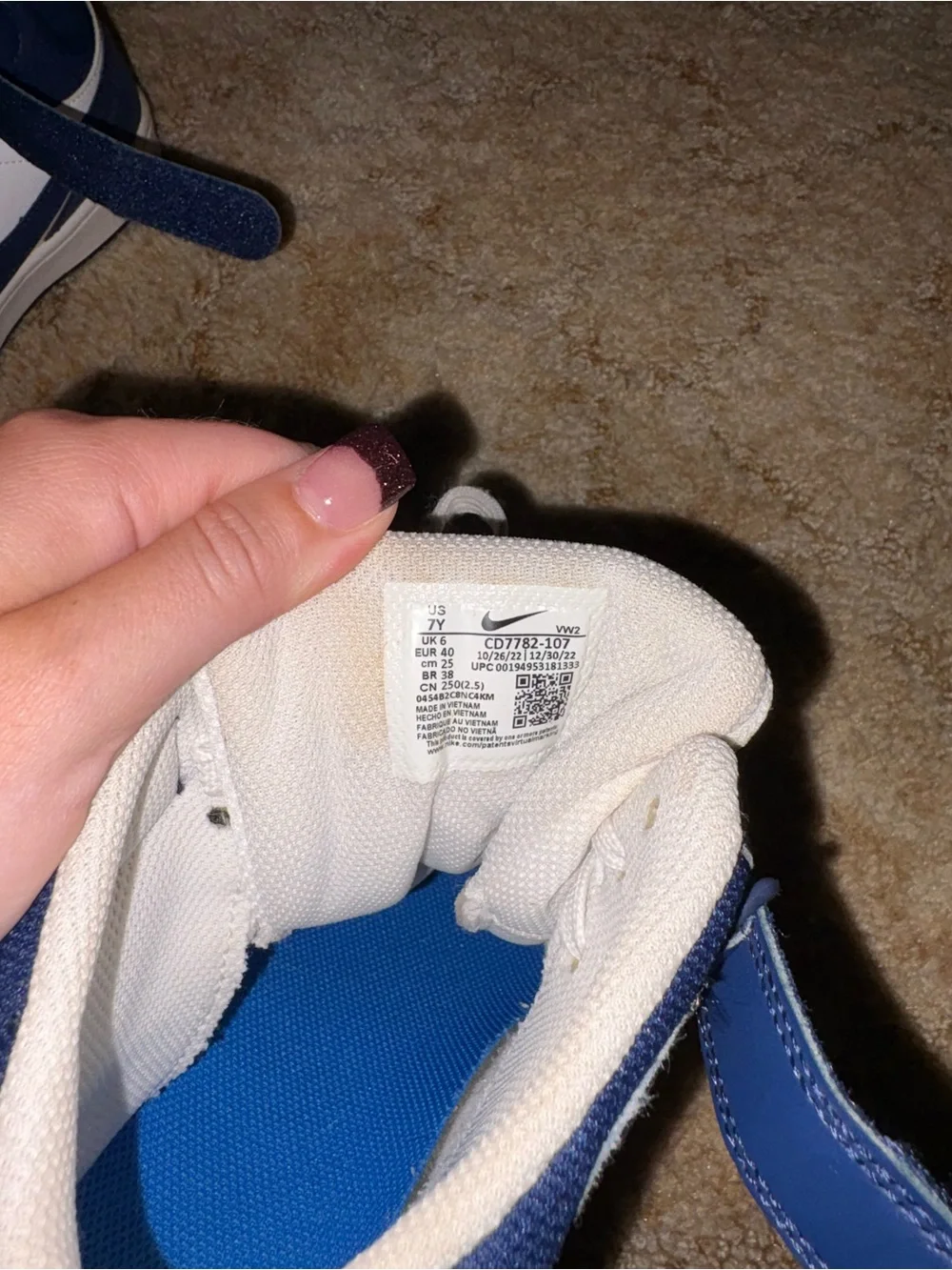 Nike Kids' Navy & White High-Top Sneakers